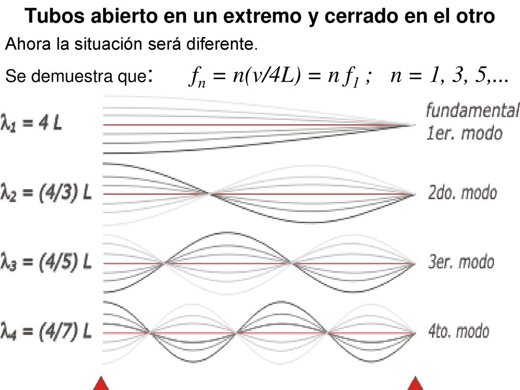 Tubos abierto en un extremo y cerrado en el otro