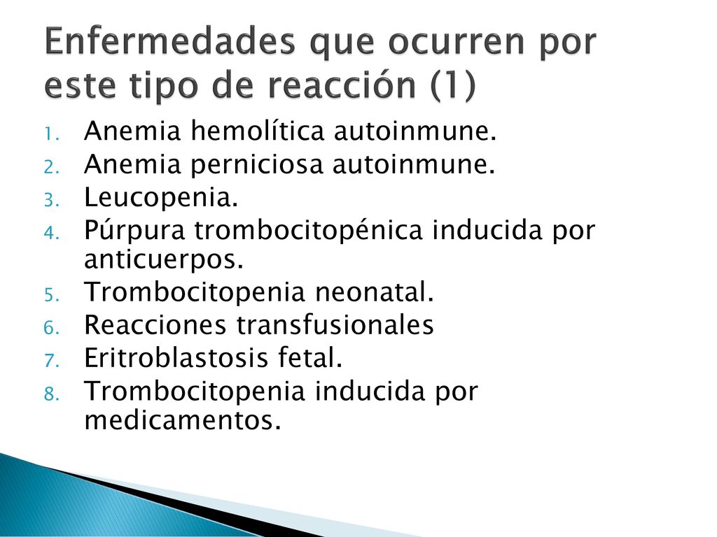 Enfermedades que ocurren por este tipo de reacción (1)