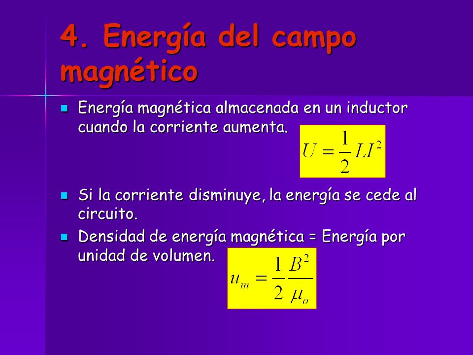 4. Energía del campo magnético