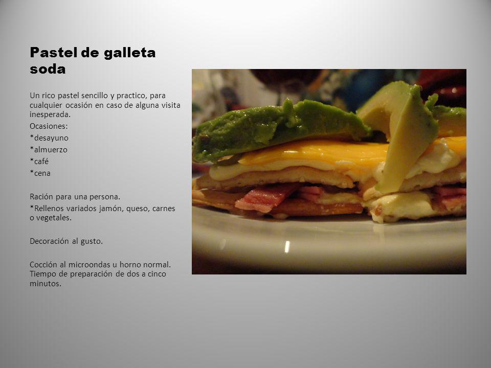 Pastel de galleta soda Un rico pastel sencillo y practico, para cualquier ocasión en caso de alguna visita inesperada.
