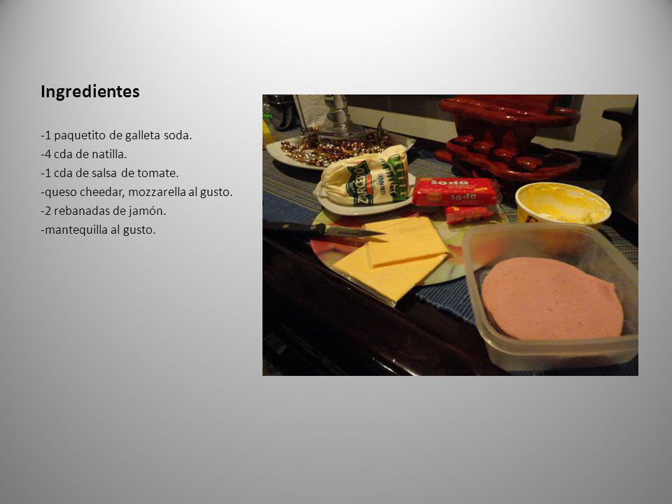 Ingredientes -1 paquetito de galleta soda. -4 cda de natilla.