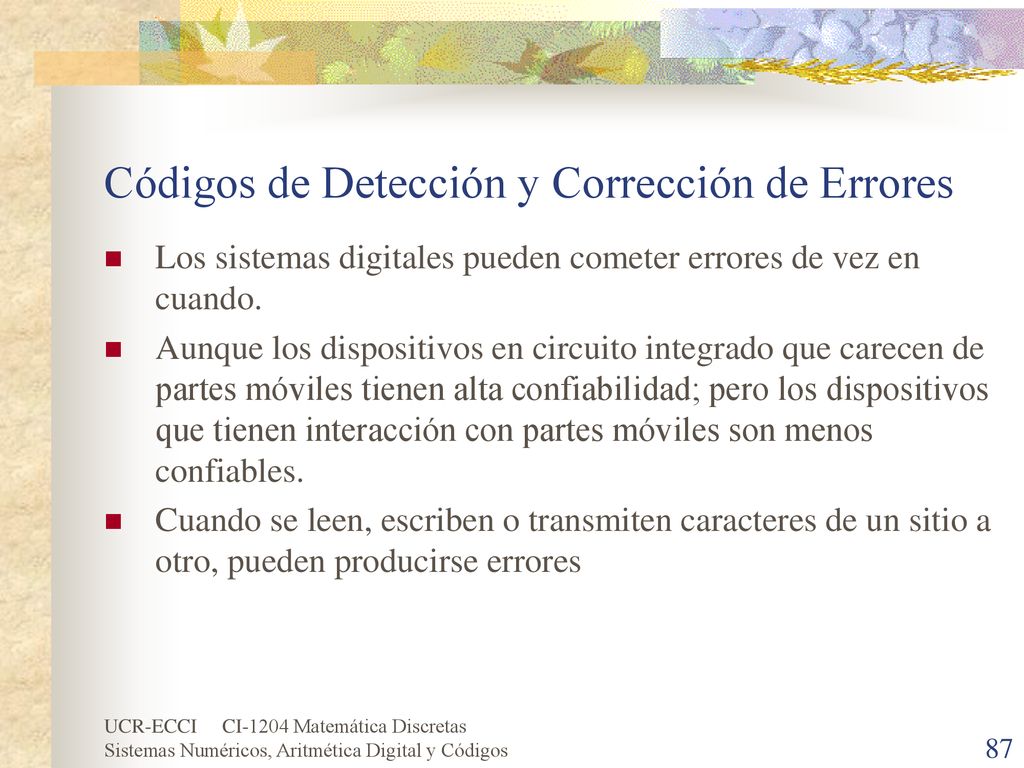 Códigos de Detección y Corrección de Errores