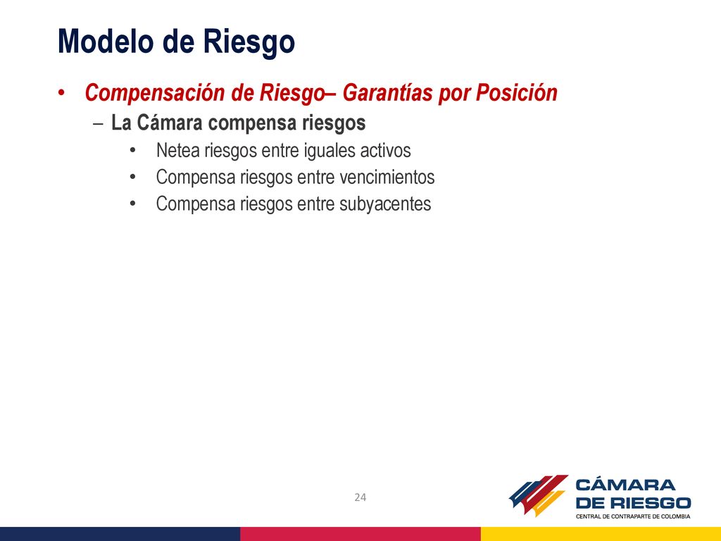 Modelo de Riesgo Compensación de Riesgo– Garantías por Posición