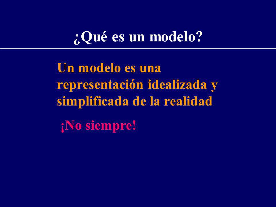 ¿Qué es un modelo. Un modelo es una representación idealizada y simplificada de la realidad.