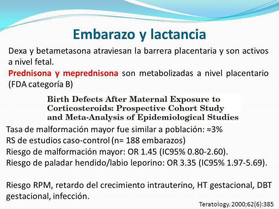 Embarazo y lactancia Dexa y betametasona atraviesan la barrera placentaria y son activos a nivel fetal.