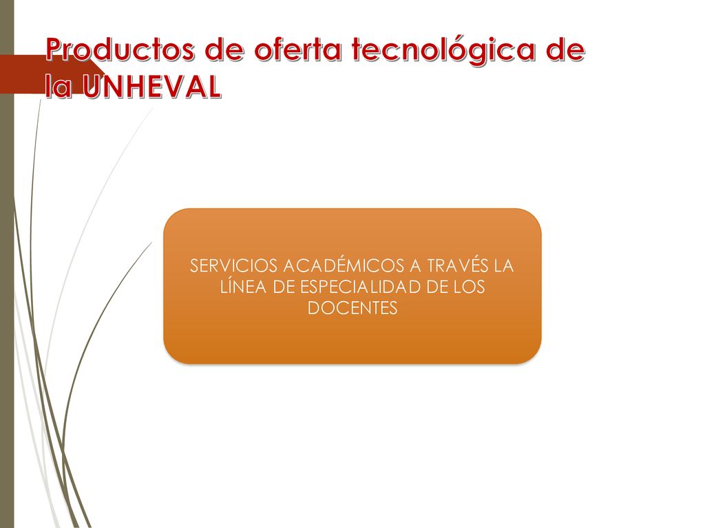 Productos de oferta tecnológica de la UNHEVAL