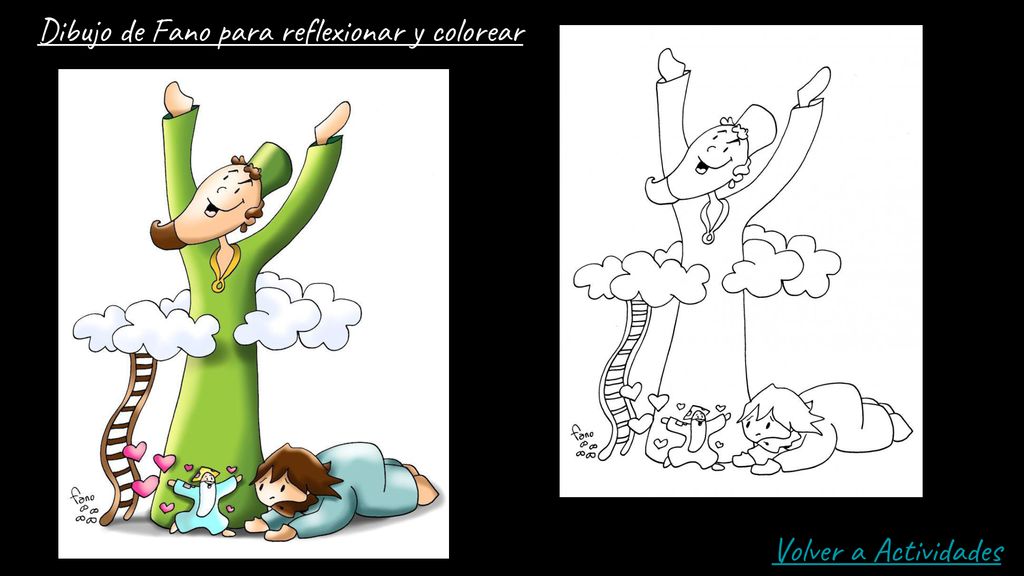 Dibujo de Fano para reflexionar y colorear