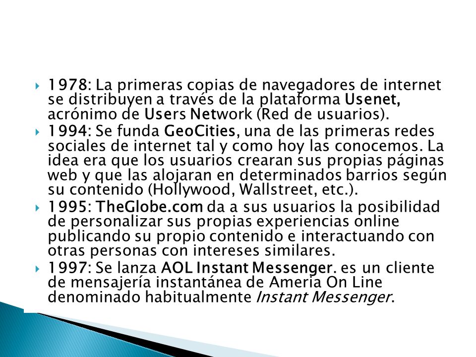 1978: La primeras copias de navegadores de internet se distribuyen a través de la plataforma Usenet, acrónimo de Users Network (Red de usuarios).