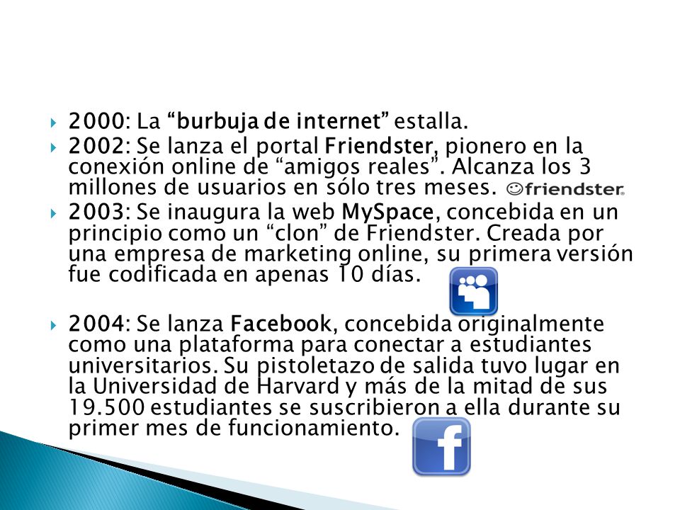 2000: La burbuja de internet estalla.