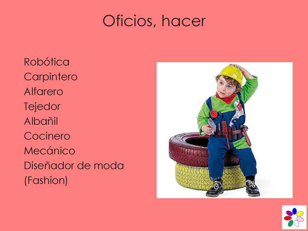 Oficios, hacer Robótica Carpintero Alfarero Tejedor Albañil Cocinero Mecánico Diseñador de moda (Fashion)