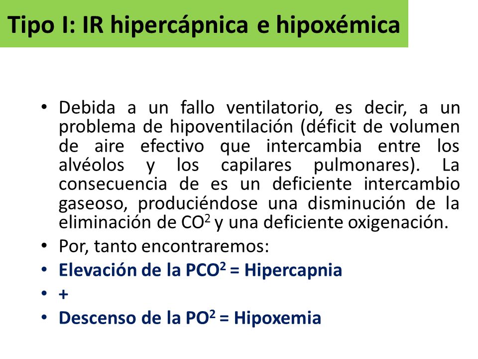 Tipo I: IR hipercápnica e hipoxémica