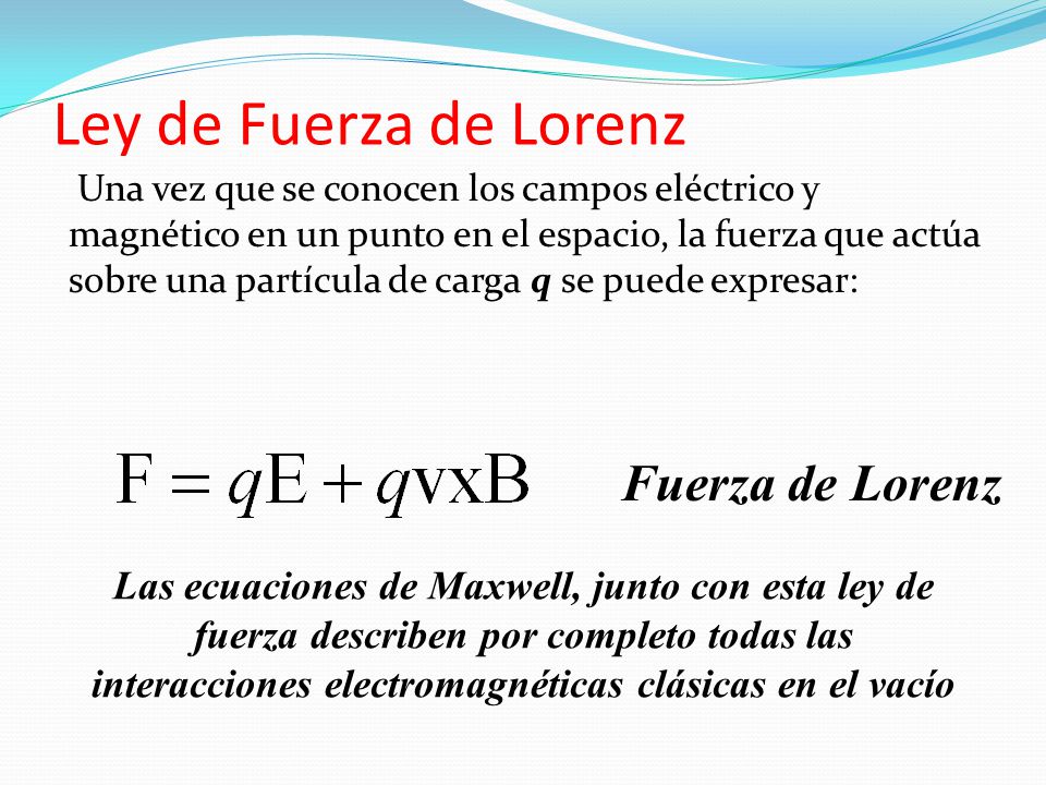 Ley de Fuerza de Lorenz Fuerza de Lorenz