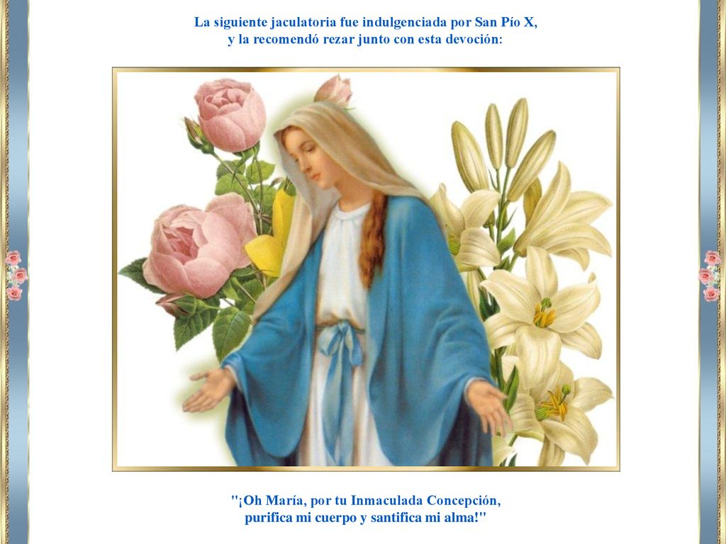 La siguiente jaculatoria fue indulgenciada por San Pío X,