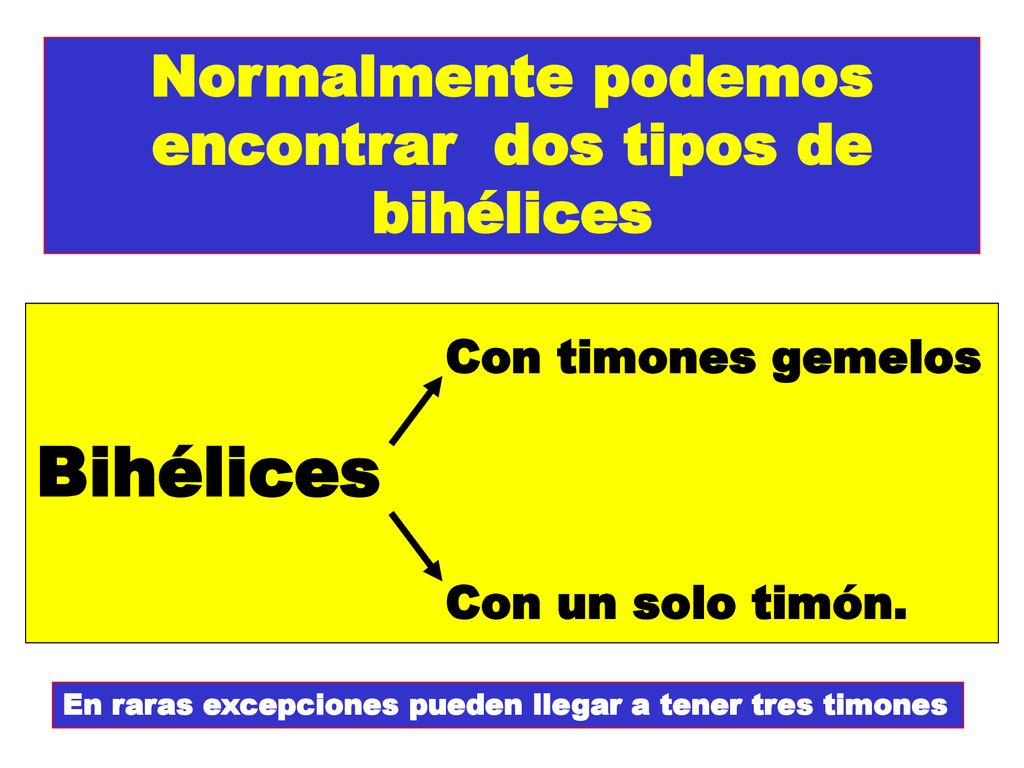 Normalmente podemos encontrar dos tipos de bihélices