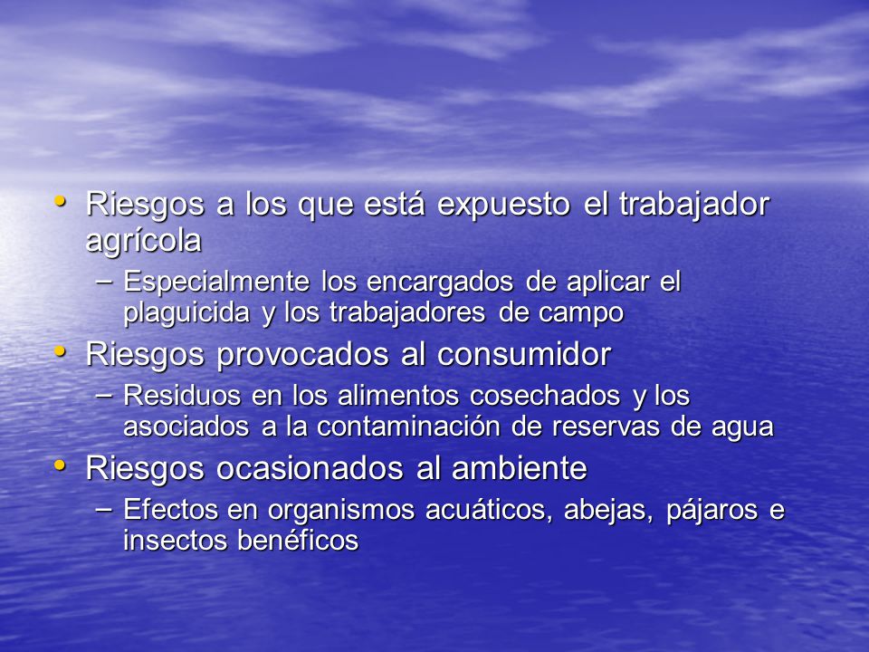 Riesgos a los que está expuesto el trabajador agrícola