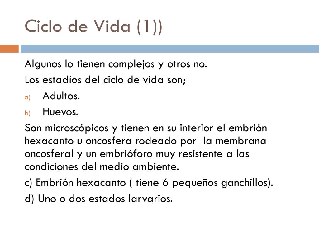 Ciclo de Vida (1)) Algunos lo tienen complejos y otros no.