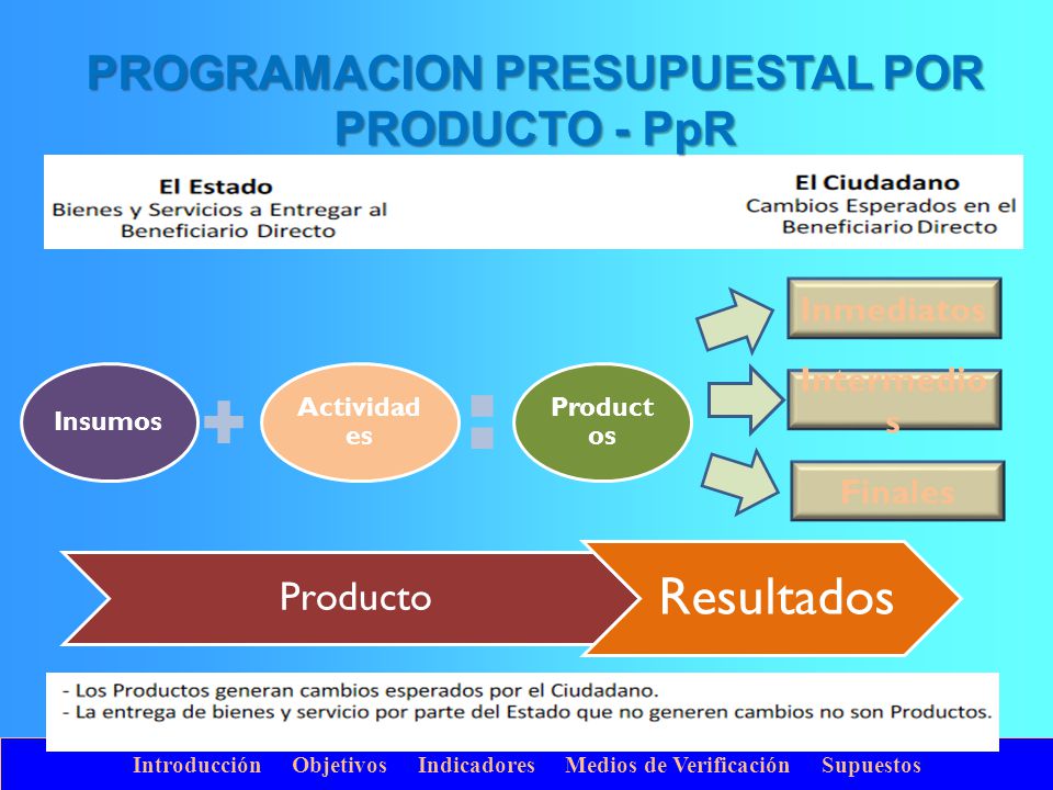PROGRAMACION PRESUPUESTAL POR PRODUCTO - PpR