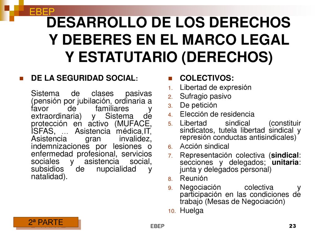 DESARROLLO DE LOS DERECHOS Y DEBERES EN EL MARCO LEGAL Y ESTATUTARIO (DERECHOS)