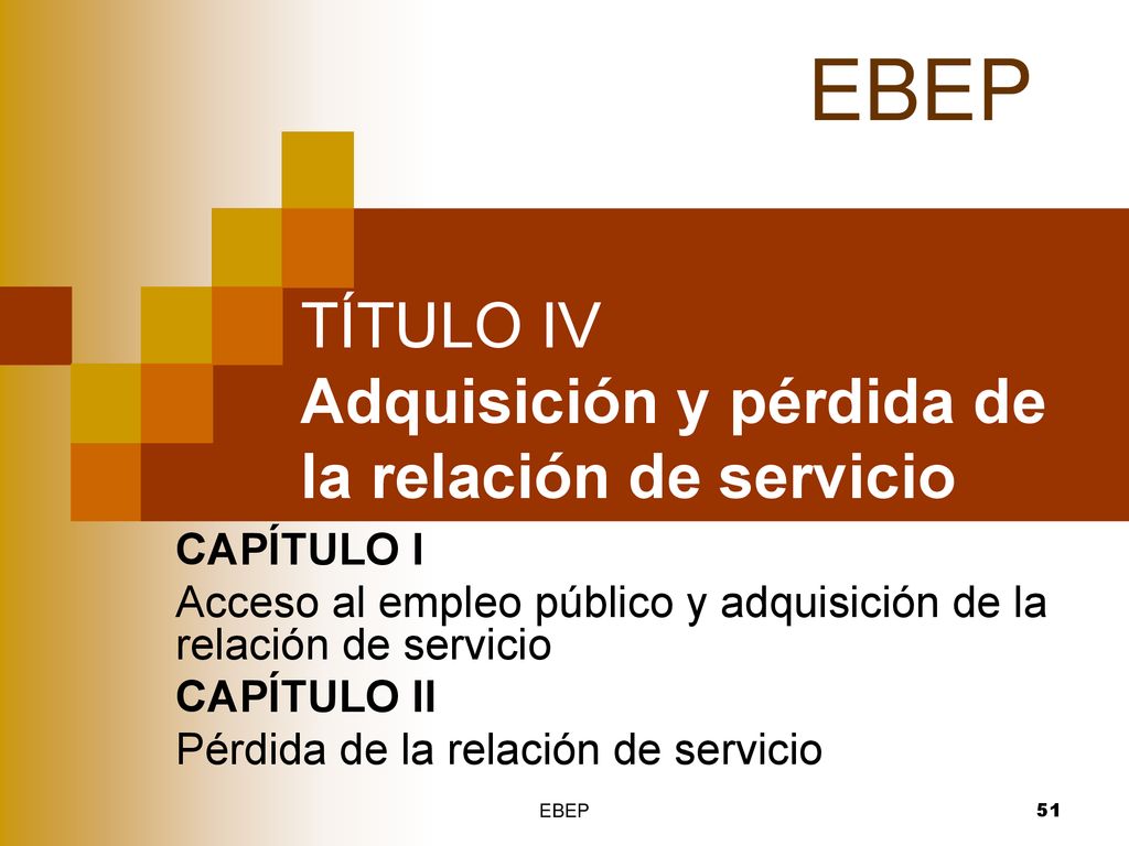 TÍTULO IV Adquisición y pérdida de la relación de servicio