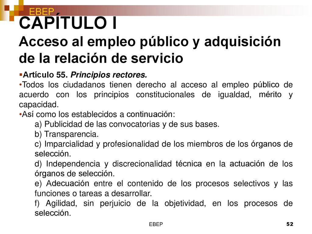 CAPÍTULO I Acceso al empleo público y adquisición de la relación de servicio