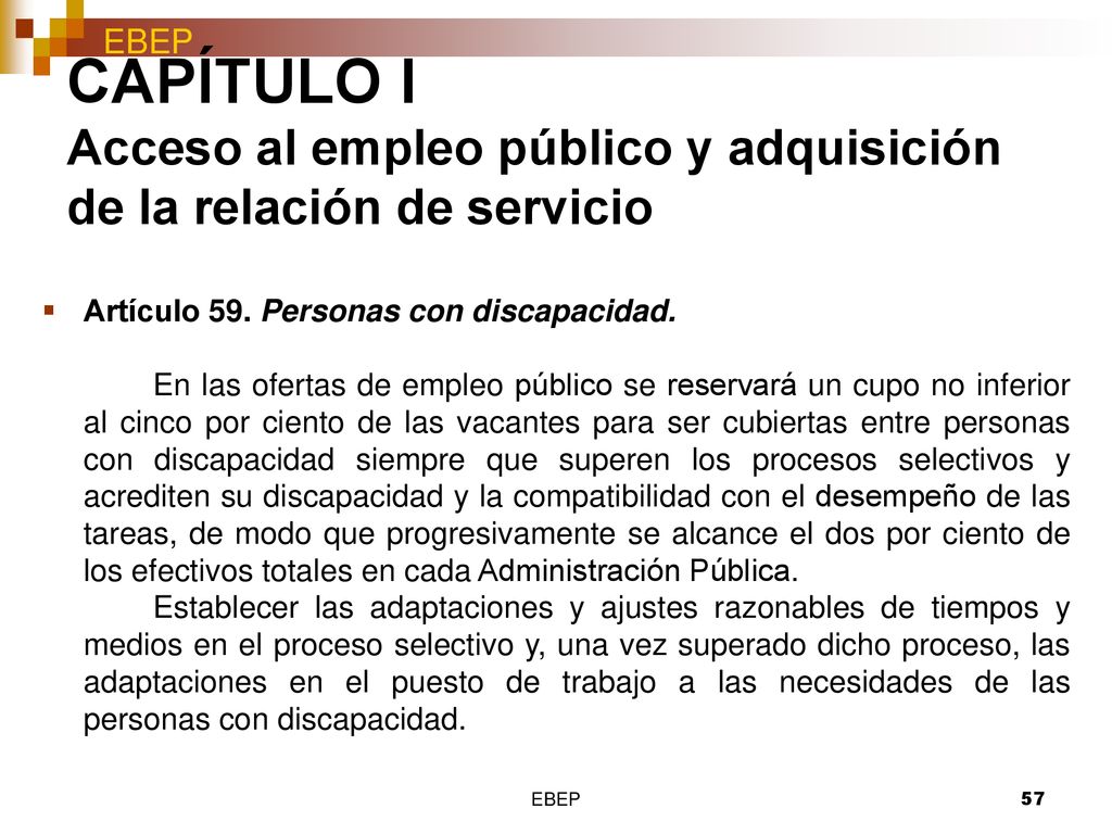 CAPÍTULO I Acceso al empleo público y adquisición de la relación de servicio