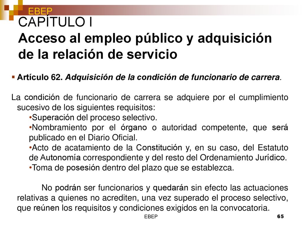 CAPÍTULO I Acceso al empleo público y adquisición de la relación de servicio