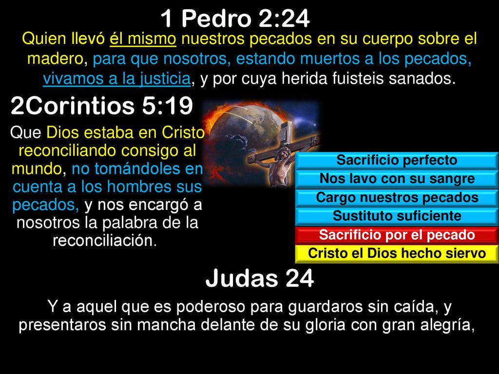 1 Pedro 2:24 2Corintios 5:19 Judas 24