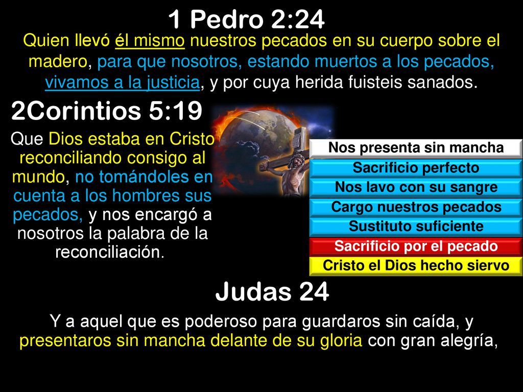 1 Pedro 2:24 2Corintios 5:19 Judas 24