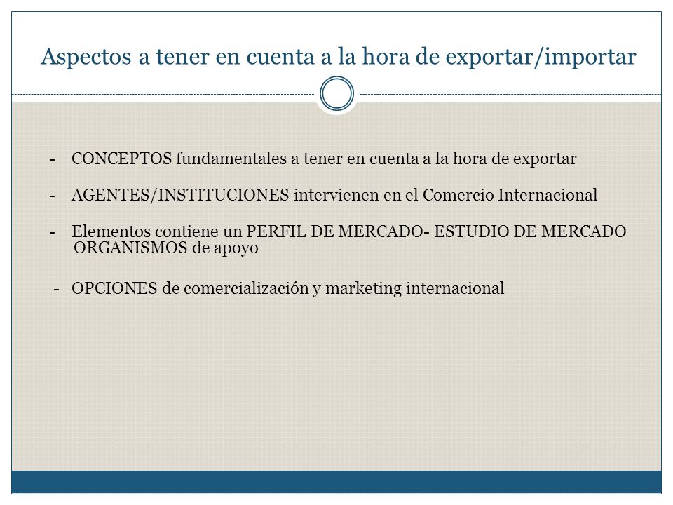 Aspectos a tener en cuenta a la hora de exportar/importar
