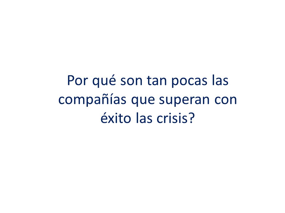 Por qué son tan pocas las compañías que superan con éxito las crisis