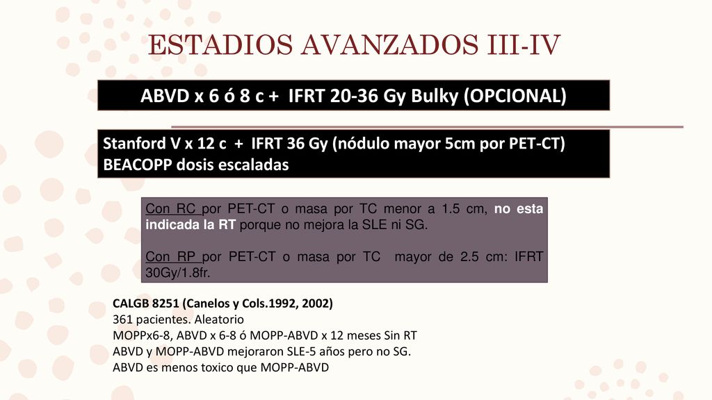 ABVD x 6 ó 8 c + IFRT Gy Bulky (OPCIONAL)