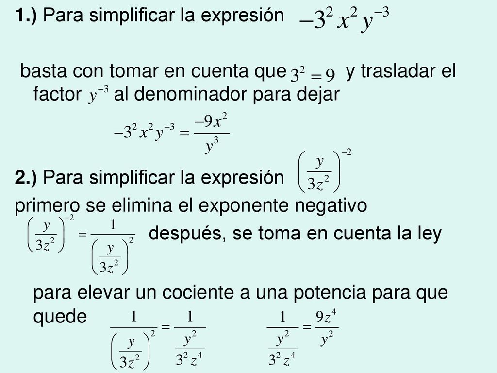 para elevar un cociente a una potencia para que quede
