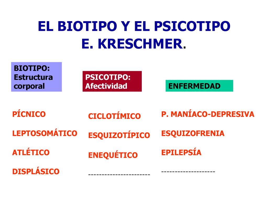 EL BIOTIPO Y EL PSICOTIPO E. KRESCHMER.