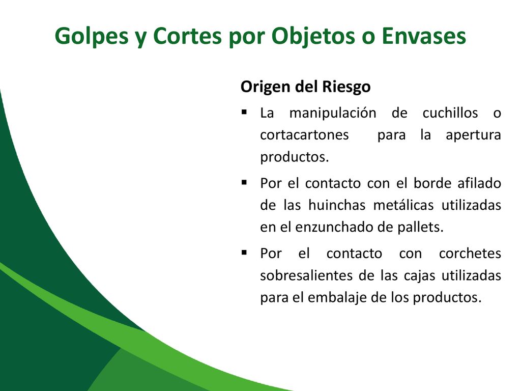 Golpes y Cortes por Objetos o Envases