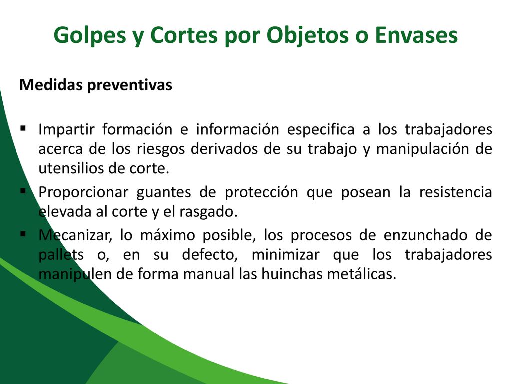 Golpes y Cortes por Objetos o Envases