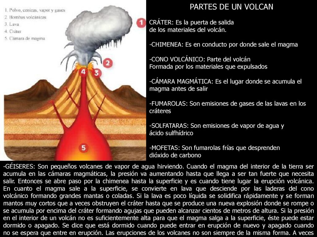 PARTES DE UN VOLCAN CRÁTER: Es la puerta de salida
