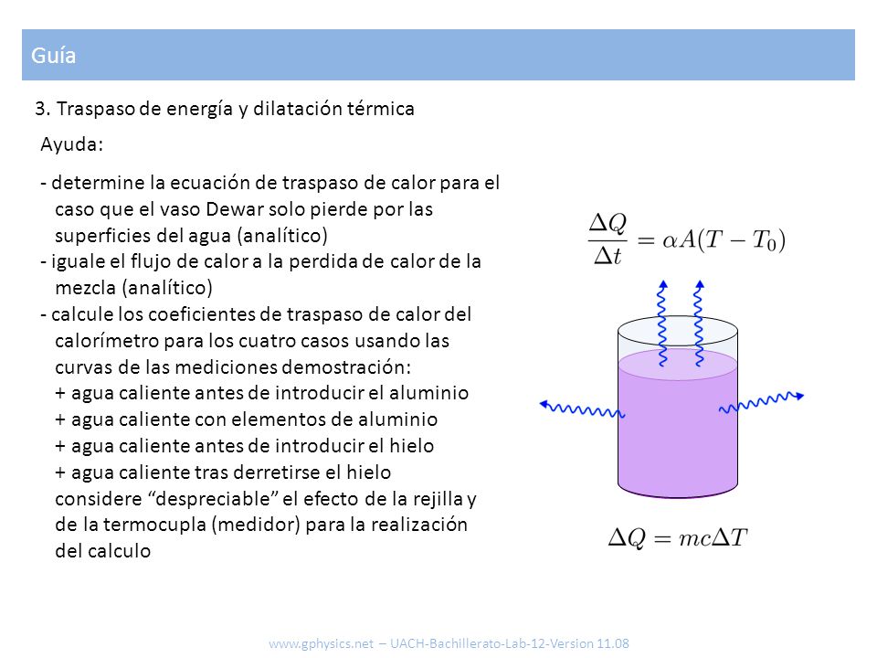 Guía 3. Traspaso de energía y dilatación térmica Ayuda: