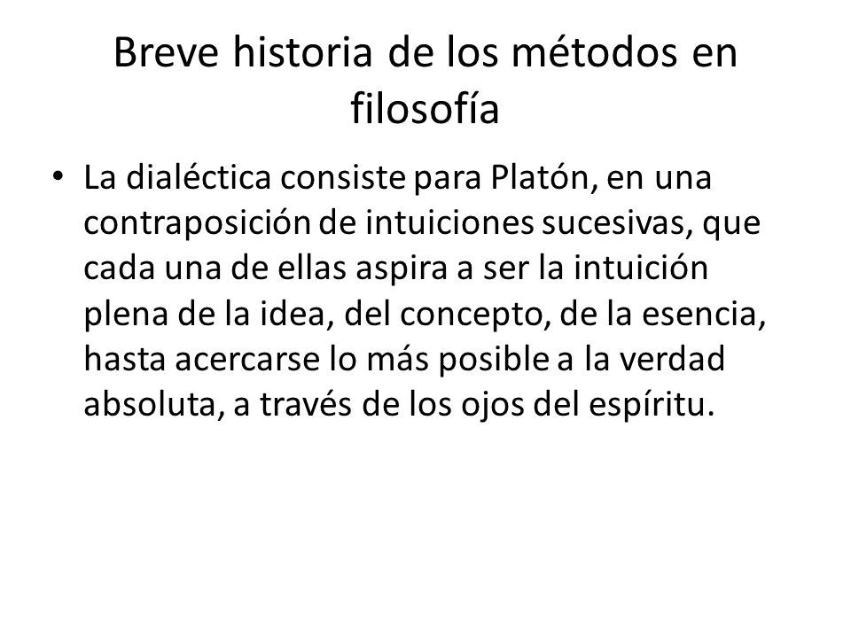 Breve historia de los métodos en filosofía