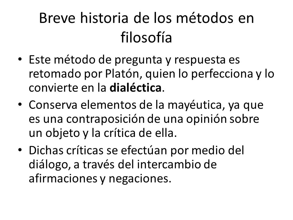Breve historia de los métodos en filosofía