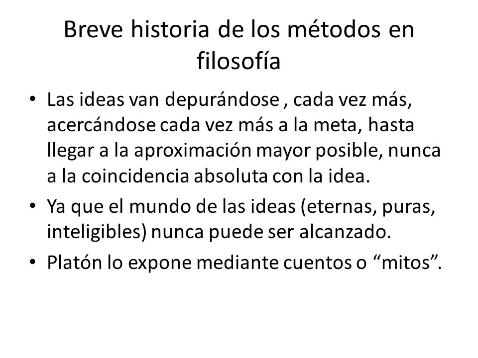 Breve historia de los métodos en filosofía