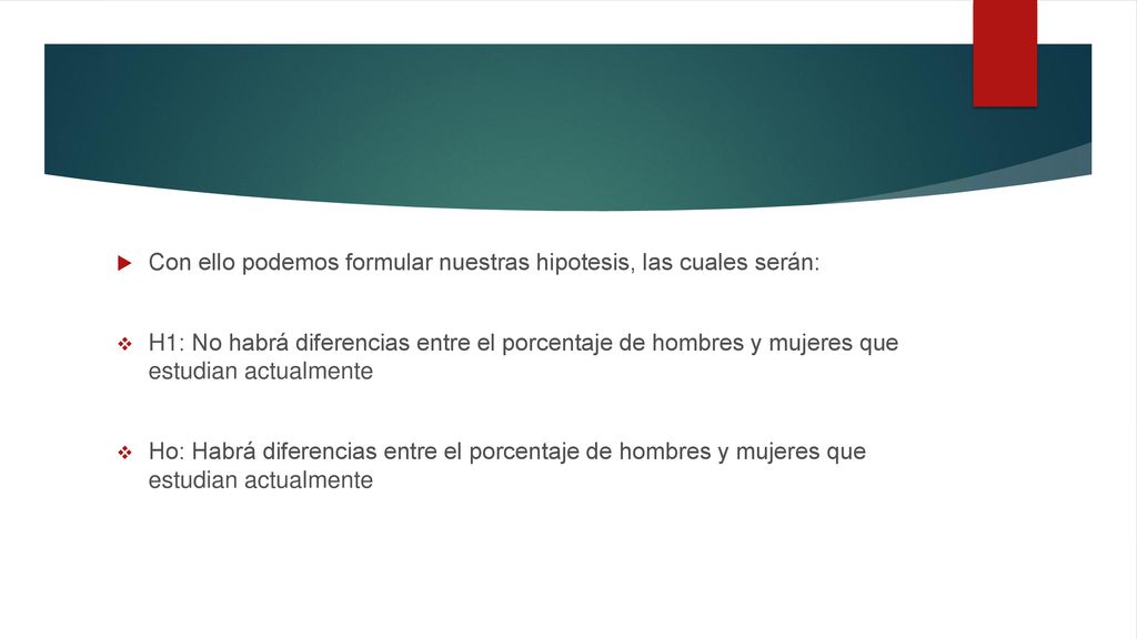 Con ello podemos formular nuestras hipotesis, las cuales serán: