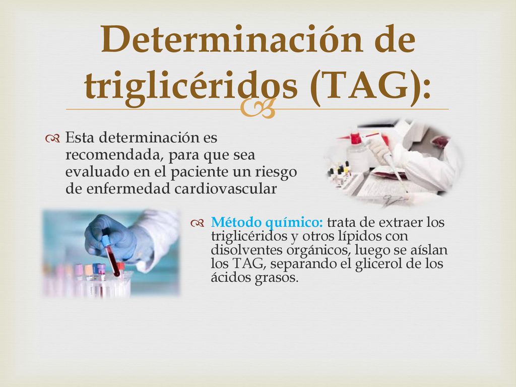 Determinación de triglicéridos (TAG):