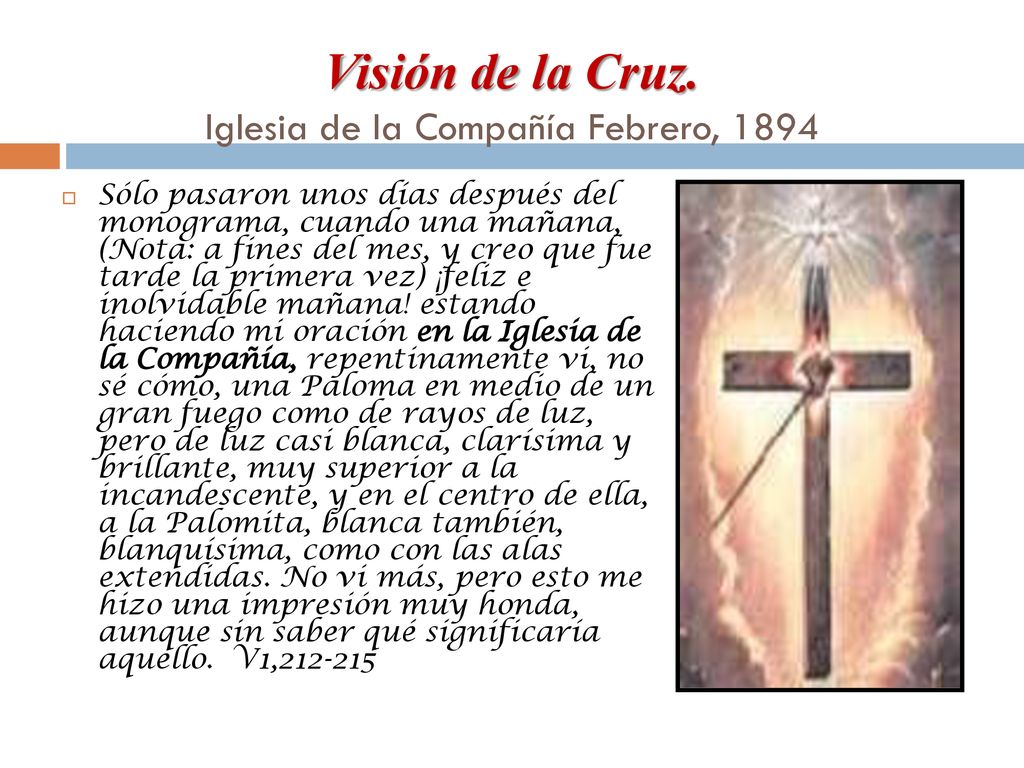 Visión de la Cruz. Iglesia de la Compañía Febrero, 1894