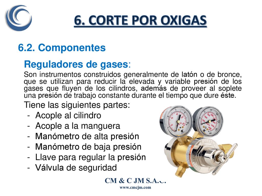 6. CORTE POR OXIGAS 6.2. Componentes Tiene las siguientes partes:
