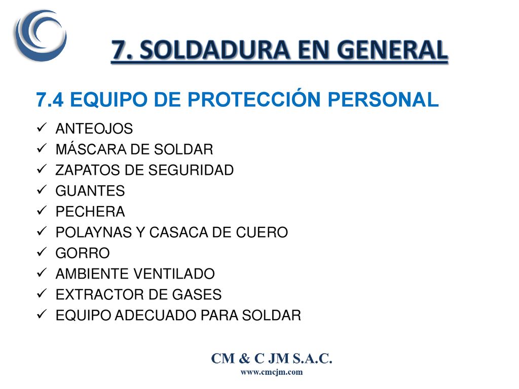 7. SOLDADURA EN GENERAL 7.4 EQUIPO DE PROTECCIÓN PERSONAL ANTEOJOS