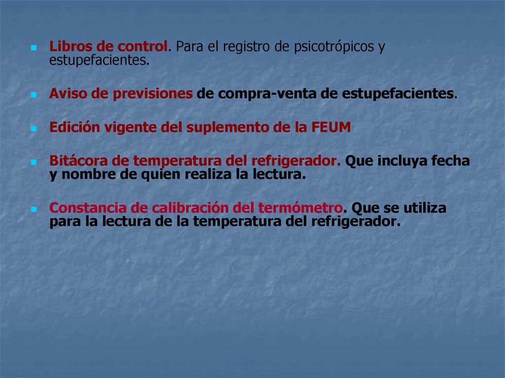 Libros de control. Para el registro de psicotrópicos y estupefacientes.