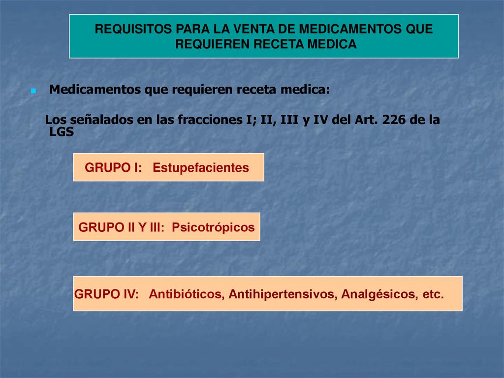 REQUISITOS PARA LA VENTA DE MEDICAMENTOS QUE REQUIEREN RECETA MEDICA