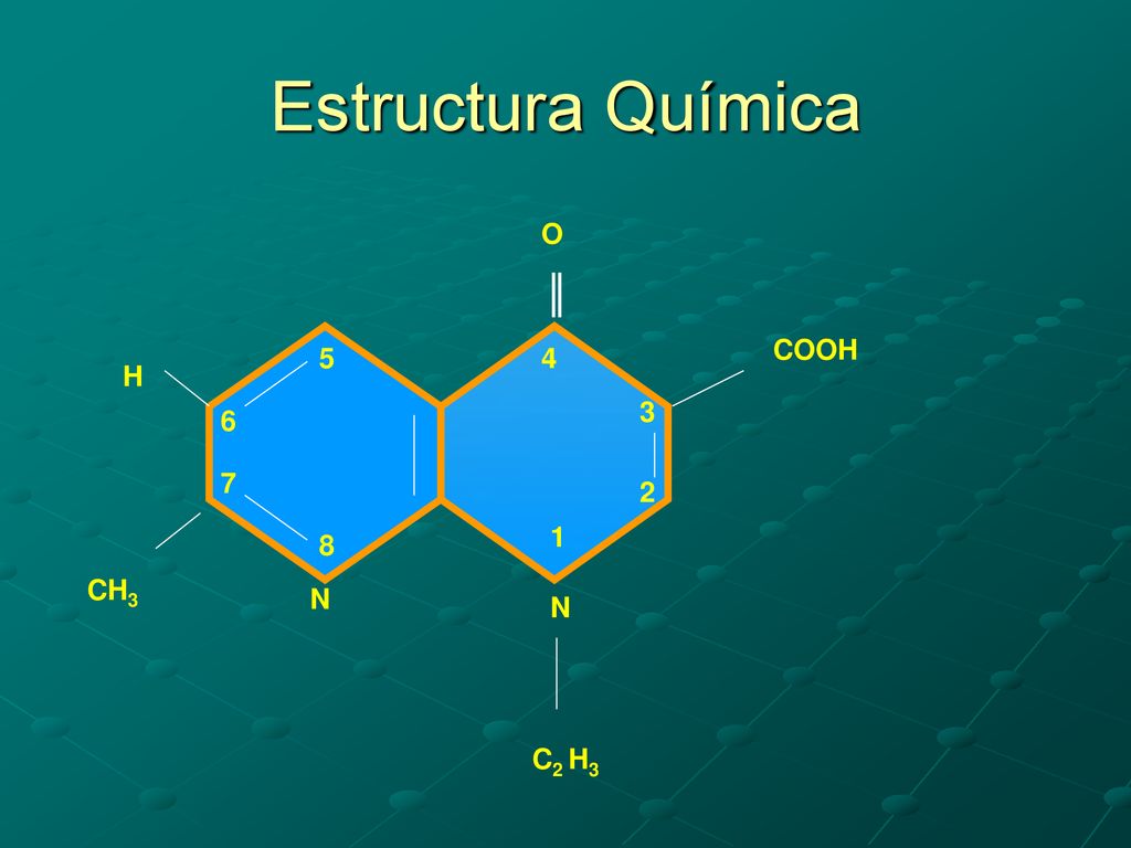Estructura Química O COOH 5 4 H CH3 N N C2 H3