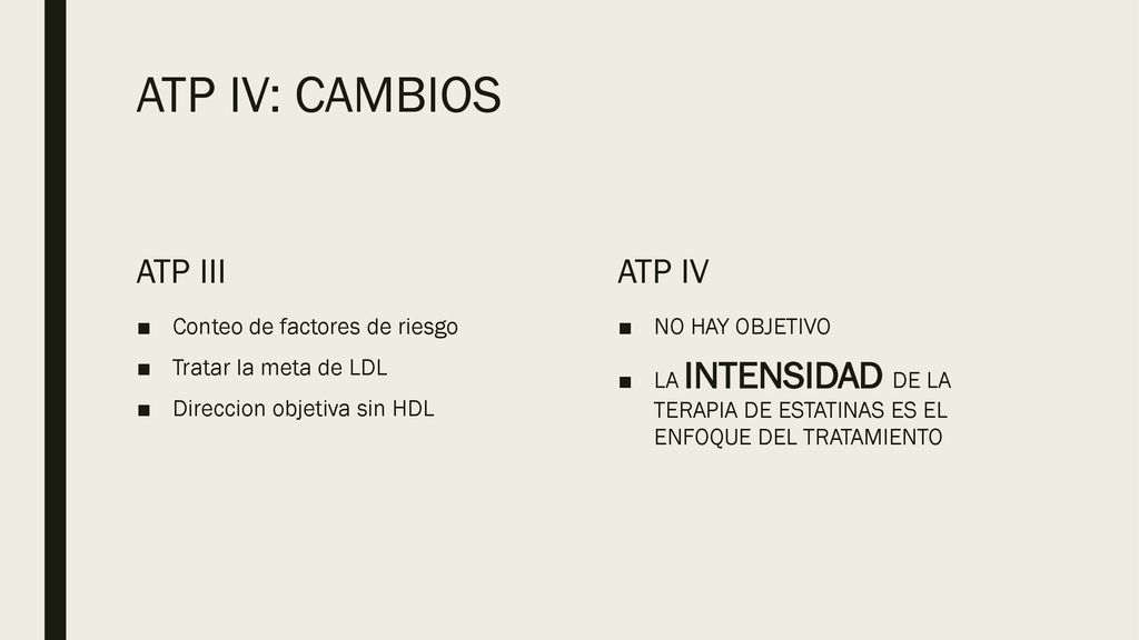 ATP IV: CAMBIOS ATP III ATP IV Conteo de factores de riesgo