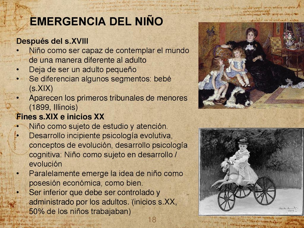 EMERGENCIA DEL NIÑO Después del s.XVIII